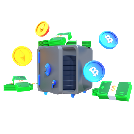 Bitcoin Locker  3D Icon