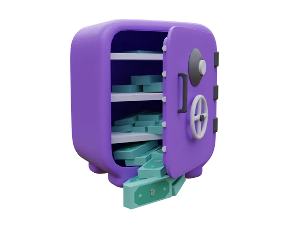 Bitcoin Locker  3D Illustration