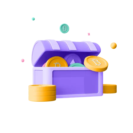 Bitcoin Locker  3D Illustration