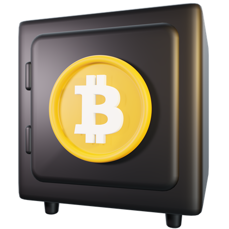 Bitcoin Locker  3D Illustration