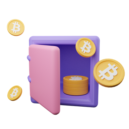 Bitcoin Locker  3D Illustration