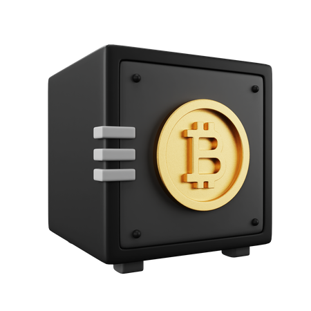 Bitcoin Locker 3D Illustration
