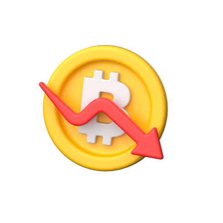 ビットコイン損失  3D Icon