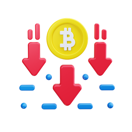 ビットコイン損失  3D Icon