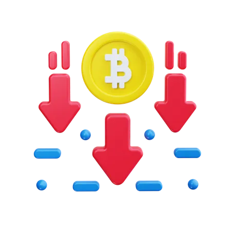 ビットコイン損失  3D Icon