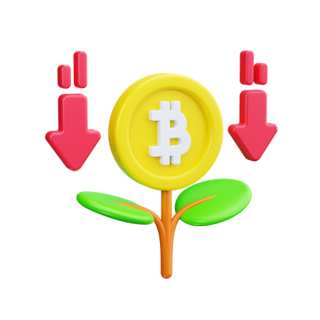 ビットコイン損失  3D Icon