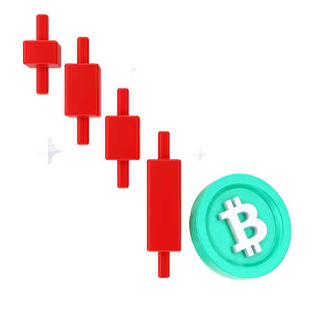 ビットコイン損失  3D Icon