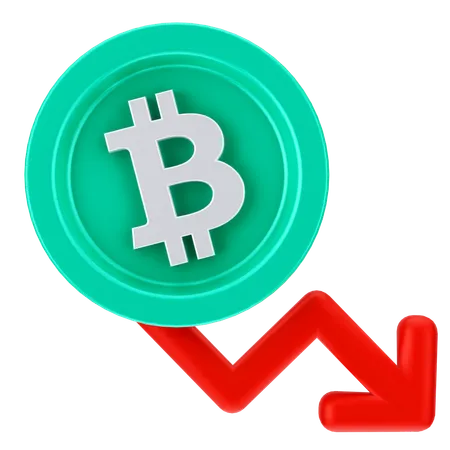 ビットコイン損失  3D Icon