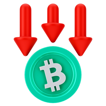 ビットコイン損失  3D Icon