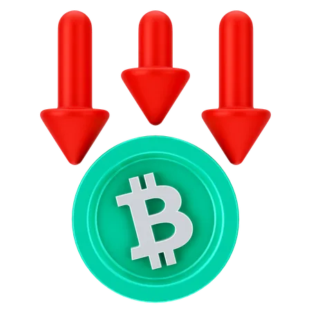 ビットコイン損失  3D Icon