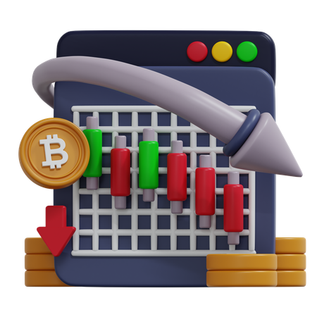 ビットコイン損失  3D Icon