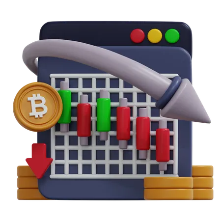 ビットコイン損失  3D Icon