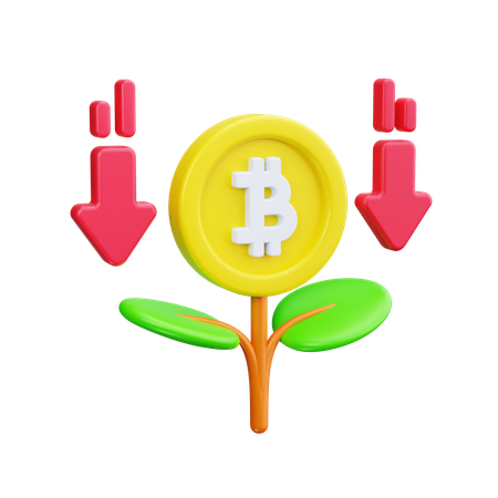 ビットコイン損失  3D Icon