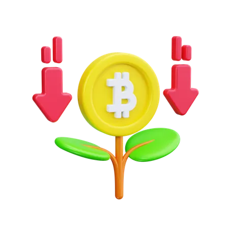 ビットコイン損失  3D Icon