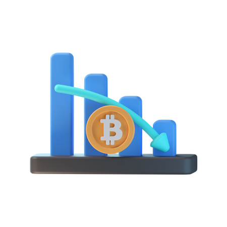 Bitcoin Loss Chart  3D Icon