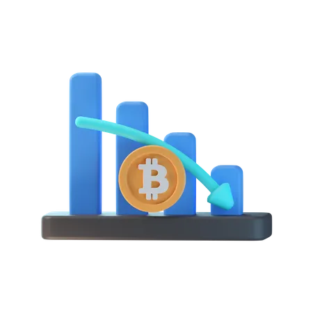 Bitcoin Loss Chart  3D Icon
