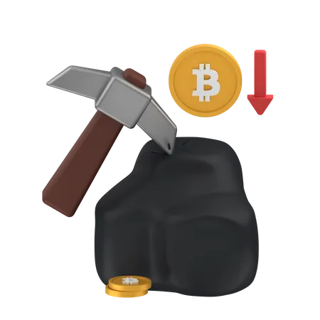 Bitcoin Loss Mining  3D Icon