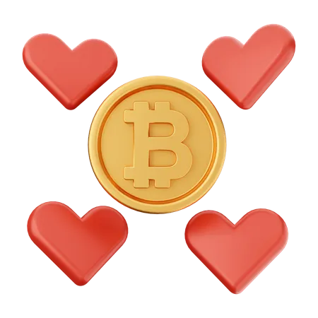 Bitcoin Love  3D Icon