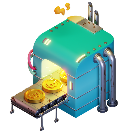 Bitcoin machine  3D Illustration