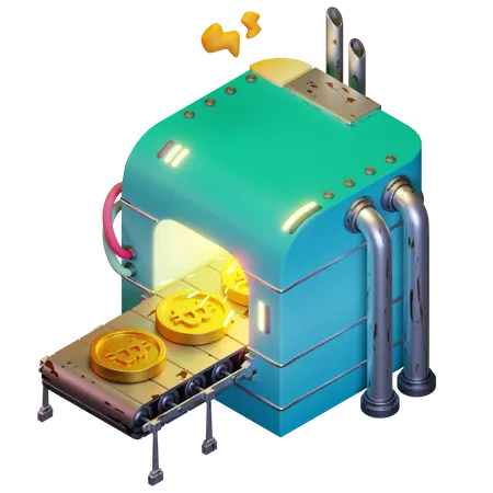 Bitcoin machine  3D Illustration