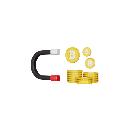 Bitcoin Magnet  3D Icon