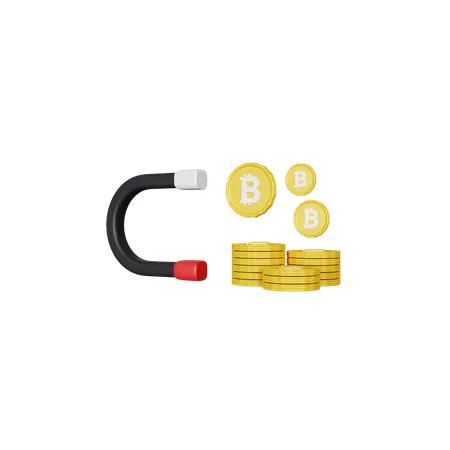 Bitcoin-Magnet  3D Illustration