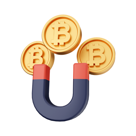 Bitcoin Magnet 3D Icon