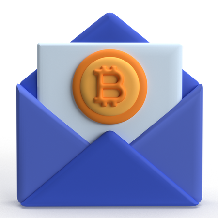 Bitcoin Mail  3D Icon