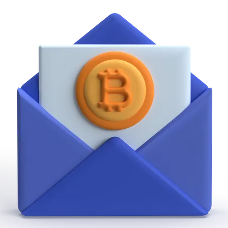 Bitcoin Mail  3D Icon