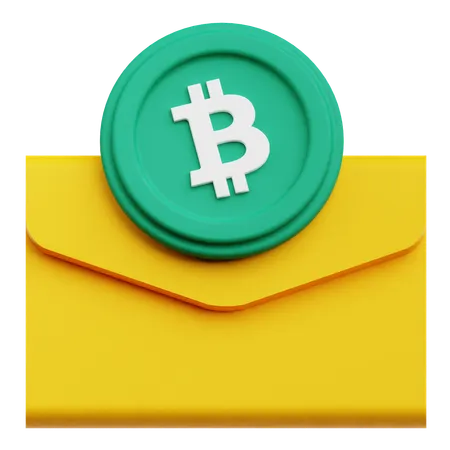 Bitcoin Mail  3D Icon