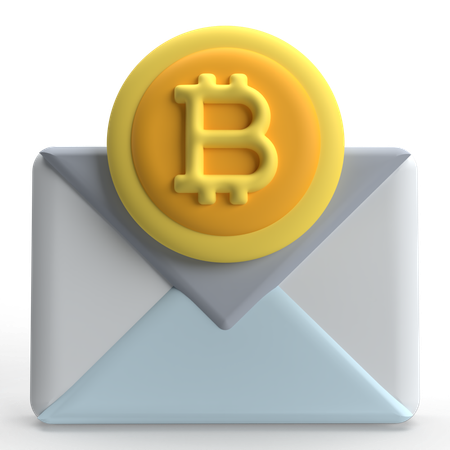 Bitcoin Mail  3D Icon