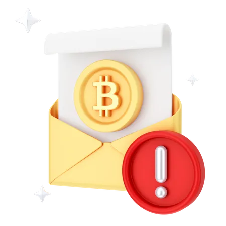 Bitcoin Mail Alert  3D Icon
