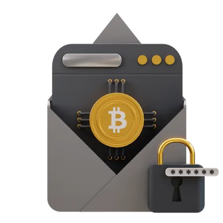 Sécurité du courrier Bitcoin  3D Icon