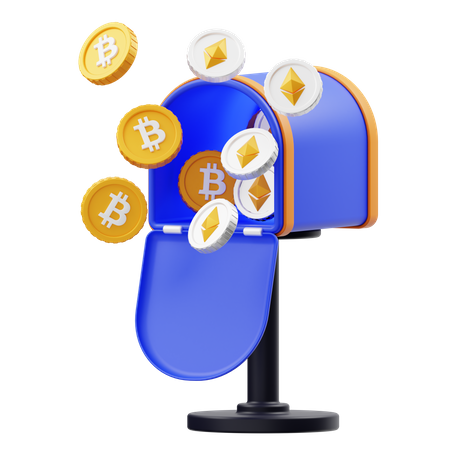 Bitcoin Mailbox 3D Illustration
