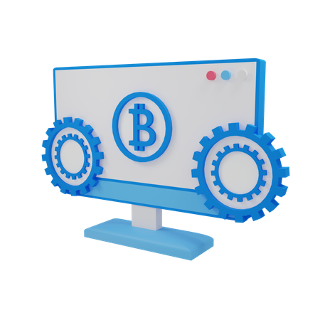 Bitcoin maintenance  3D Illustration