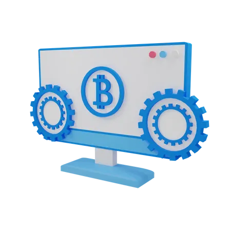 Bitcoin maintenance 3D Illustration