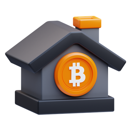 Maison bitcoin  3D Icon