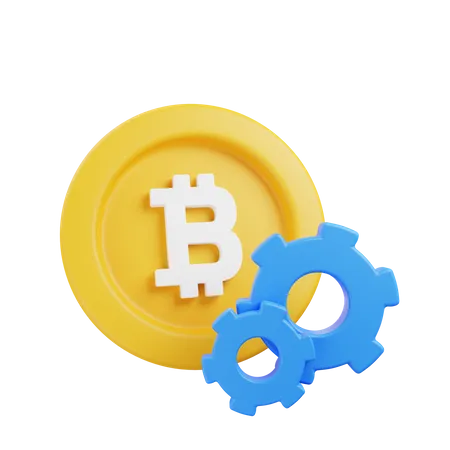 Bitcoin Management  3D Illustration