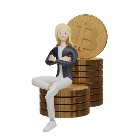 Bitcoin Manager  3D Illustration