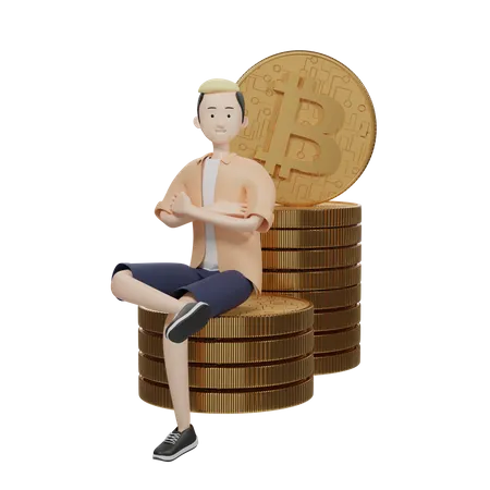 Bitcoin-Manager  3D Illustration
