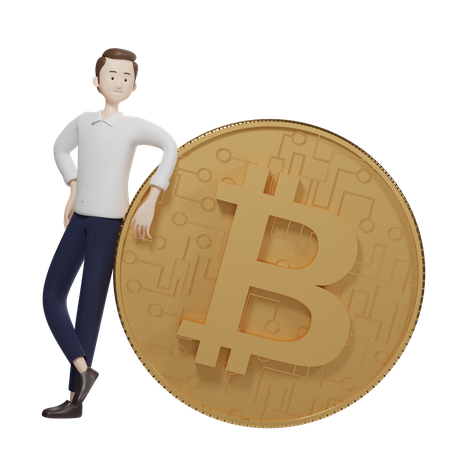 Bitcoin Manager 3D Illustration