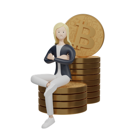 Bitcoin Manager 3D Illustration