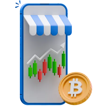 Bitcoin Market  3D Icon