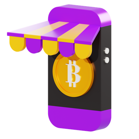 Bitcoin Market  3D Illustration
