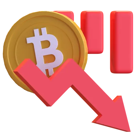 Bitcoin Market Crash  3D Illustration