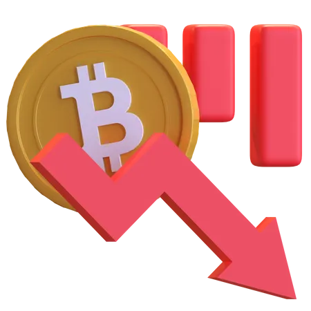 Bitcoin-Marktcrash  3D Illustration