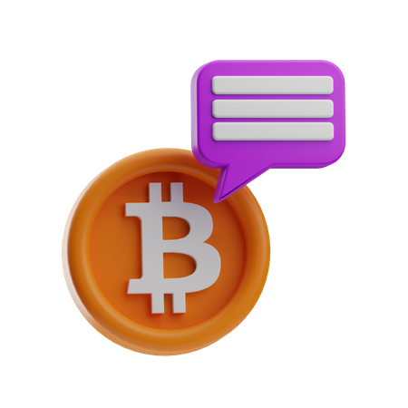 Bitcoin Message  3D Icon