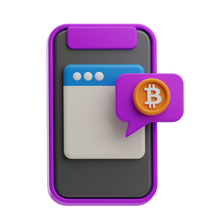 Bitcoin Message  3D Icon