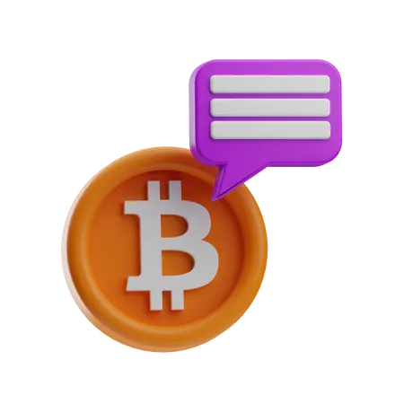 Bitcoin Message  3D Icon
