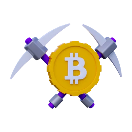 Bitcoin miming  3D Icon